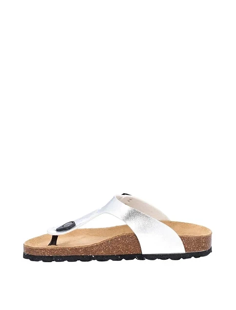 Женские шлепанцы CMP ECO MYMOSA из искусственной кожи серебряного цвета - фото 2 - Miraton