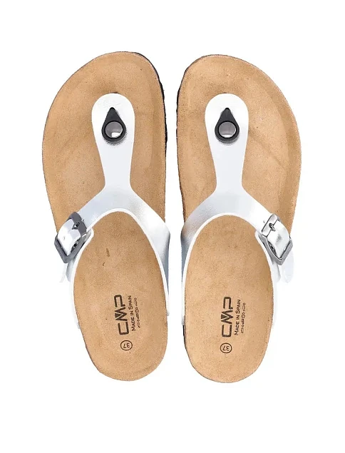 Женские шлепанцы CMP ECO MYMOSA из искусственной кожи серебряного цвета - фото 5 - Miraton