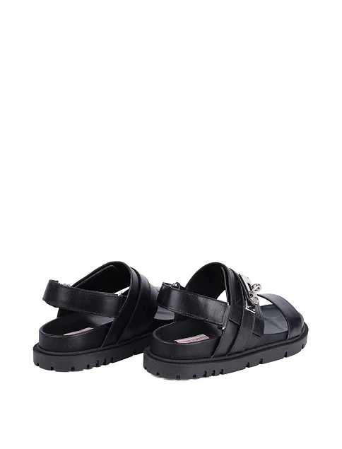 Женские сандалии Helena Soretti кожаные черные - фото 4 - Miraton