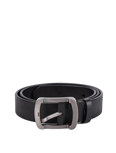 Ремінь шкіряний чорний - фото 1 - Miraton