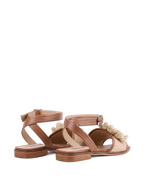 Женские сандалии Helena Soretti кожаные бежевые - фото 4 - Miraton