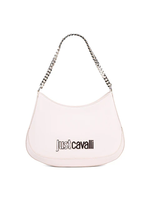 Женская сумка хобо Just Cavalli из экокожи молочного цвета - фото 1 - Miraton