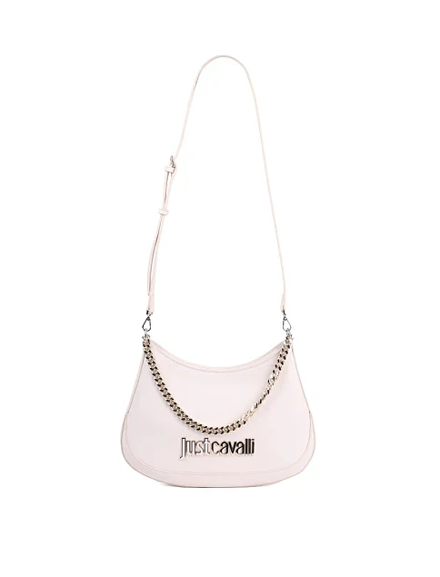 Женская сумка хобо Just Cavalli из экокожи молочного цвета - фото 7 - Miraton