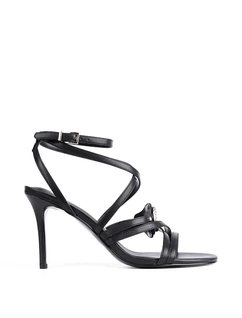 Женские босоножки Just Cavalli из экокожи черные - фото 1 - Miraton