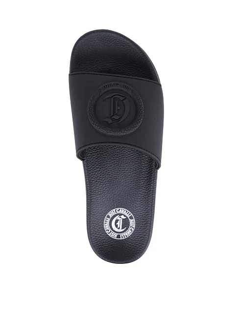 Жіночі шльопанці Just Cavalli гумові чорні - фото 2 - Miraton