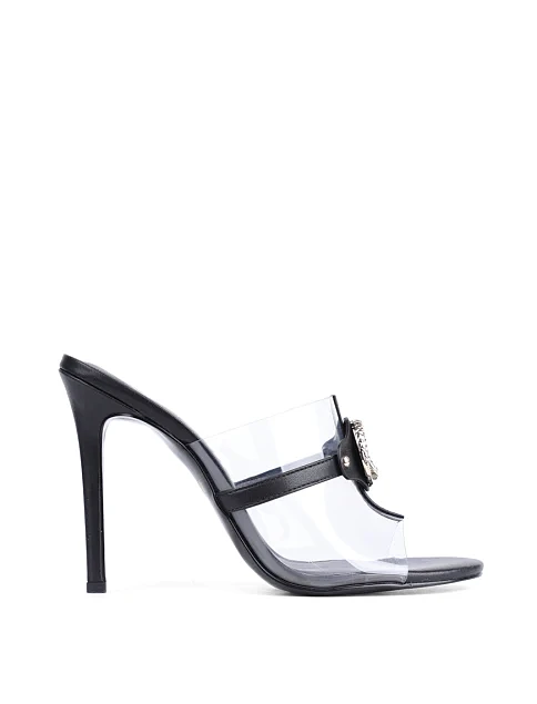 Женские сабо Just Cavalli лаковые черные женские - фото 1 - Miraton