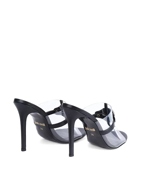 Женские сабо Just Cavalli лаковые черные женские - фото 4 - Miraton