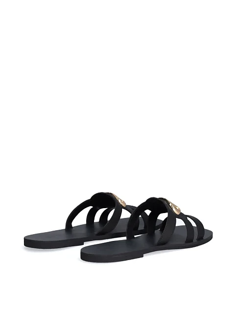 Жіночі шльопанці LIU JO шкіряні чорні - фото 4 - Miraton