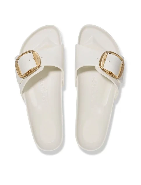 Женские шлепанцы BIRKENSTOCK Madrid Big Buckle Eva резиновые молочного цвета - фото 4 - Miraton