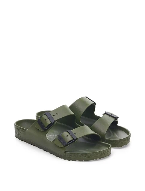 Мужские шлепанцы BIRKENSTOCK Arizona Stealth Buckle EVA резиновые зеленые - фото 3 - Miraton