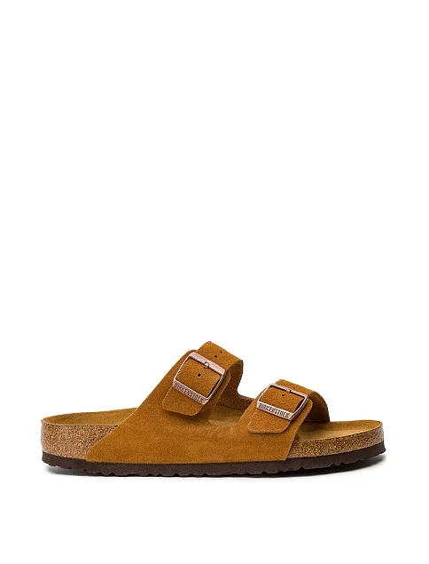 Женские шлепанцы BIRKENSTOCK Arizona Bs замшевые оранжевые - фото 1 - Miraton