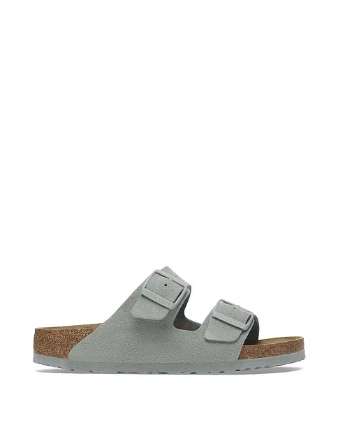 Женские шлепанцы BIRKENSTOCK Arizona zamsz замшевые серые - фото 1 - Miraton