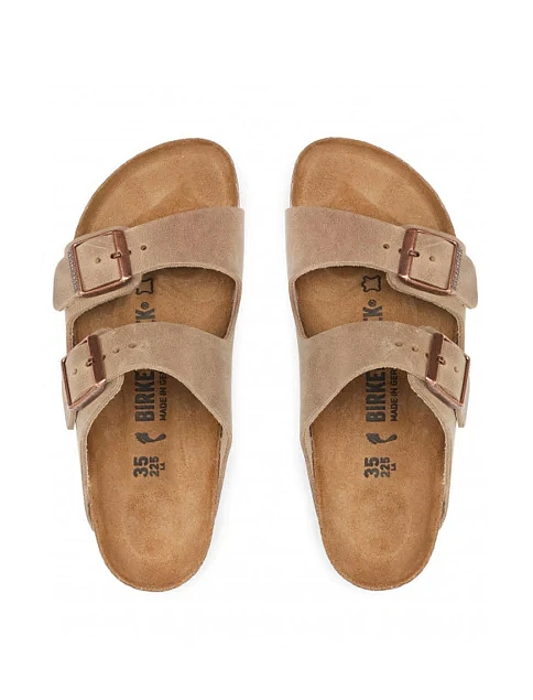 Мужские шлепанцы BIRKENSTOCK Arizona кожаные бежевые - фото 5 - Miraton