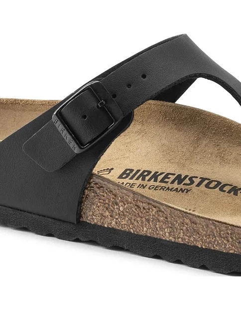 Женские шлепанцы BIRKENSTOCK Gizeh Bf из экокожи черные - фото 6 - Miraton
