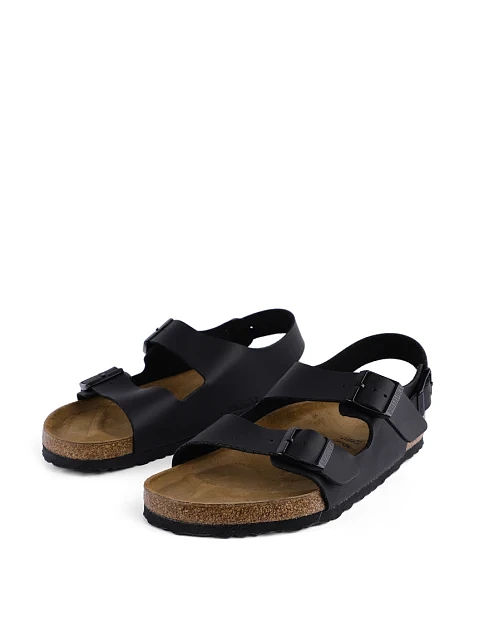 Женские сандалии BIRKENSTOCK Milano Black из экокожи черные - фото 2 - Miraton