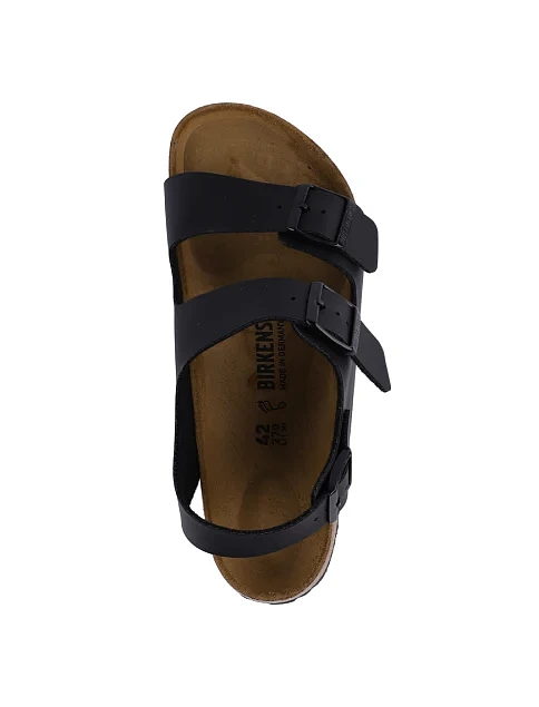 Женские сандалии BIRKENSTOCK Milano Black из экокожи черные - фото 4 - Miraton