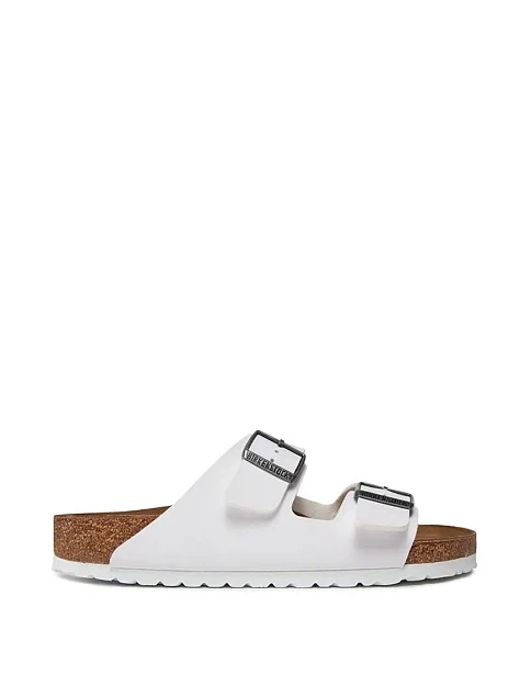 Женские шлепанцы BIRKENSTOCK Arizona из экокожи белые - фото 1 - Miraton