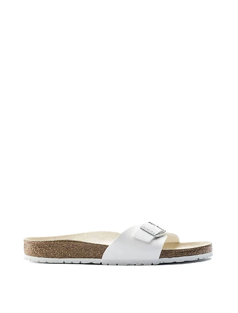 Женские шлепанцы BIRKENSTOCK Madrid Bs из экокожи белые - фото 1 - Miraton