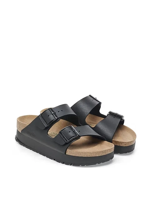 Женские шлепанцы BIRKENSTOCK из экокожи черные - фото 3 - Miraton