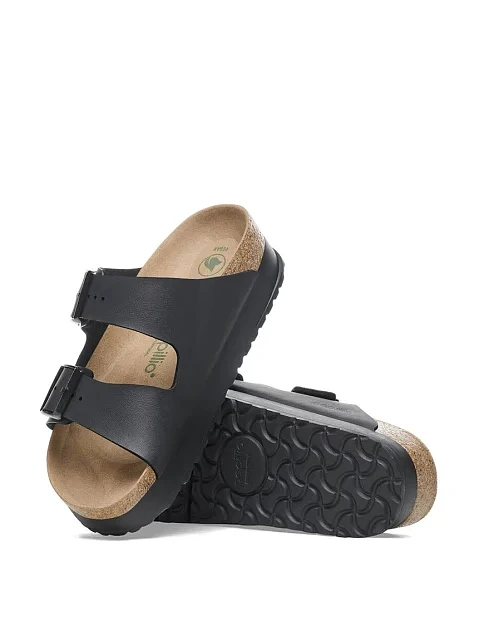 Женские шлепанцы BIRKENSTOCK из экокожи черные - фото 4 - Miraton