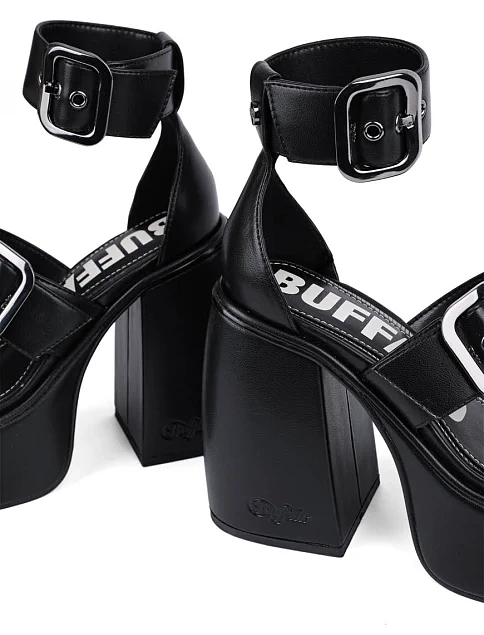 Жіночі босоніжки Buffalo з екошкіри чорні - фото 2 - Miraton