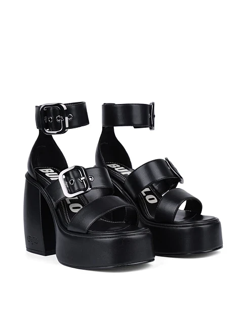 Жіночі босоніжки Buffalo з екошкіри чорні - фото 3 - Miraton