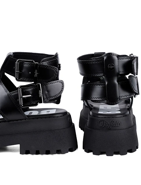 Жіночі сандалі Buffalo з екошкіри чорні - фото 2 - Miraton