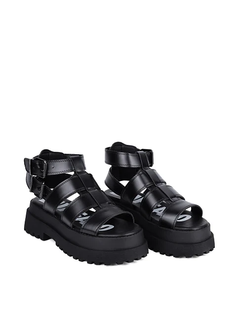 Жіночі сандалі Buffalo з екошкіри чорні - фото 3 - Miraton