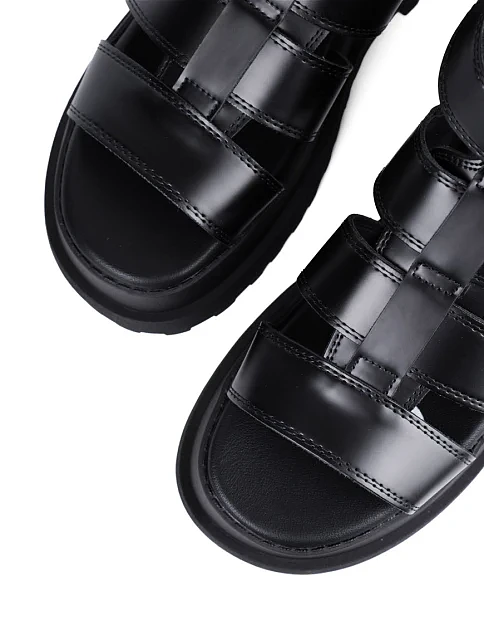 Жіночі сандалі Buffalo з екошкіри чорні - фото 5 - Miraton