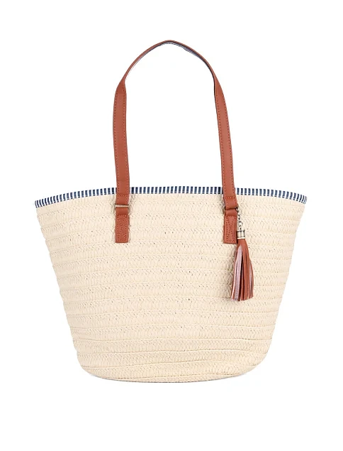 Женская сумка MIRATON соломенная бежевая - фото 1 - Miraton