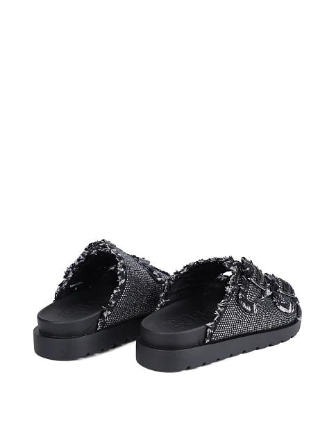 Жіночі шльопанці Buffalo тканинні чорні - фото 4 - Miraton