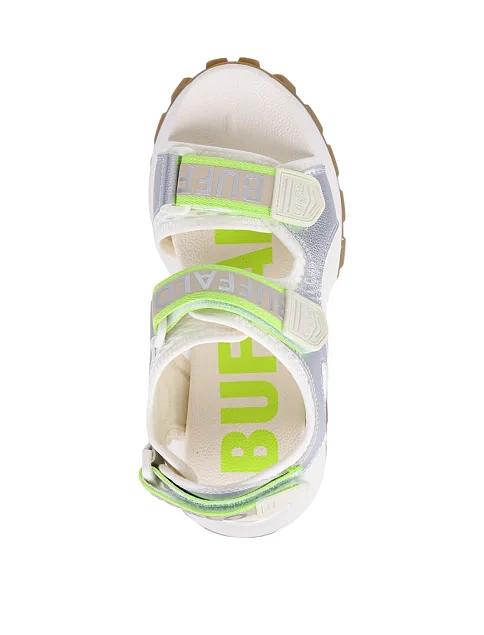 Жіночі сандалі Buffalo з екошкіри білі - фото 2 - Miraton