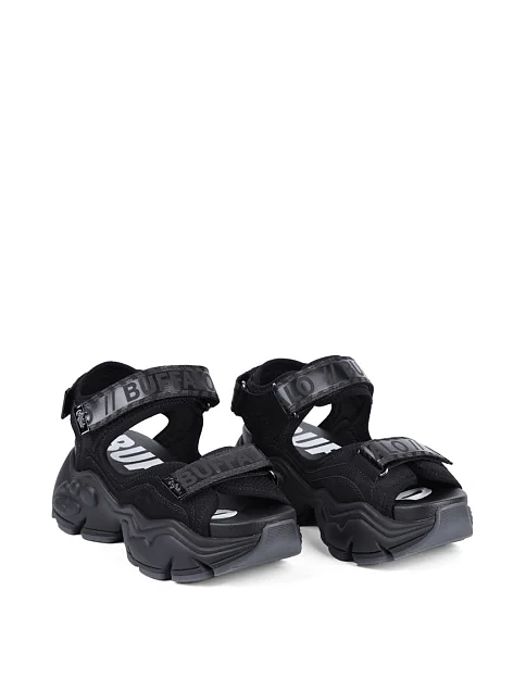 Жіночі сандалі Buffalo з екошкіри чорні - фото 3 - Miraton