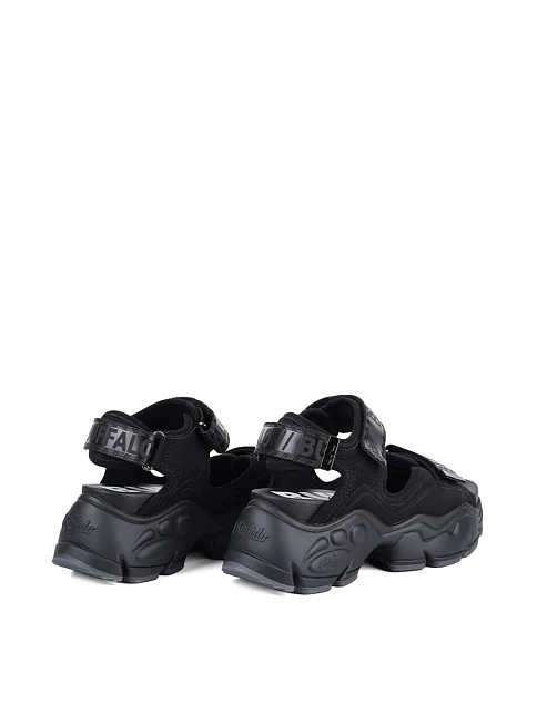 Жіночі сандалі Buffalo з екошкіри чорні - фото 4 - Miraton