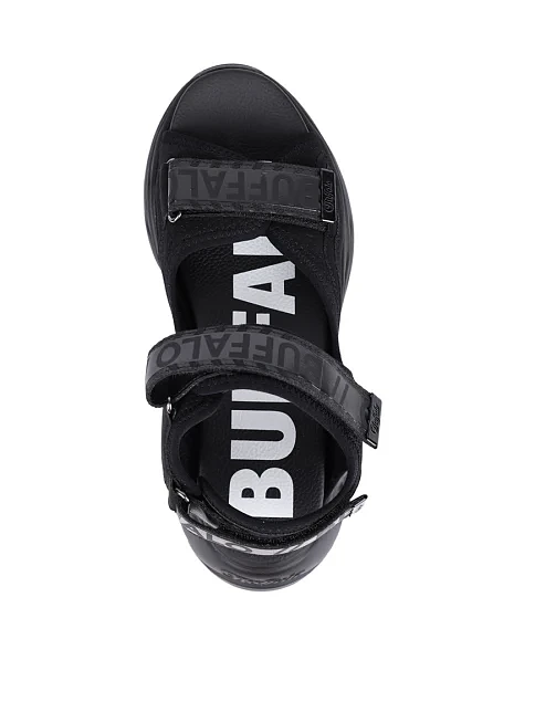 Жіночі сандалі Buffalo з екошкіри чорні - фото 5 - Miraton