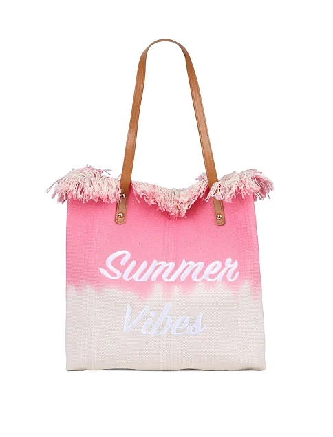 Женская сумка шоппер MIRATON тканевая розовая - фото 1 - Miraton