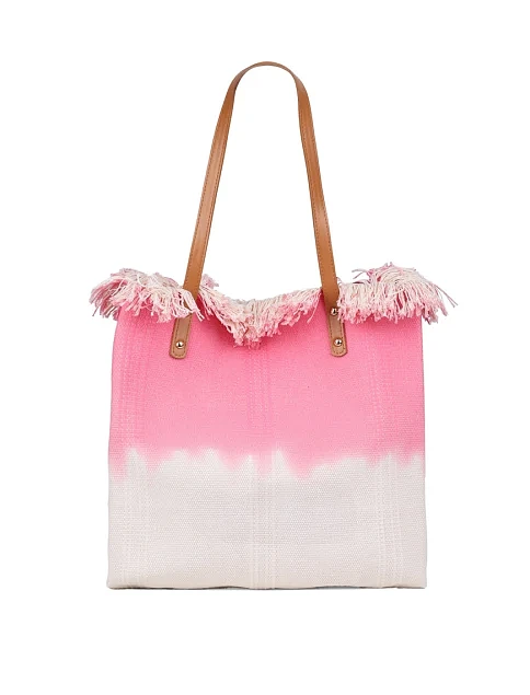 Женская сумка шоппер MIRATON тканевая розовая - фото 3 - Miraton