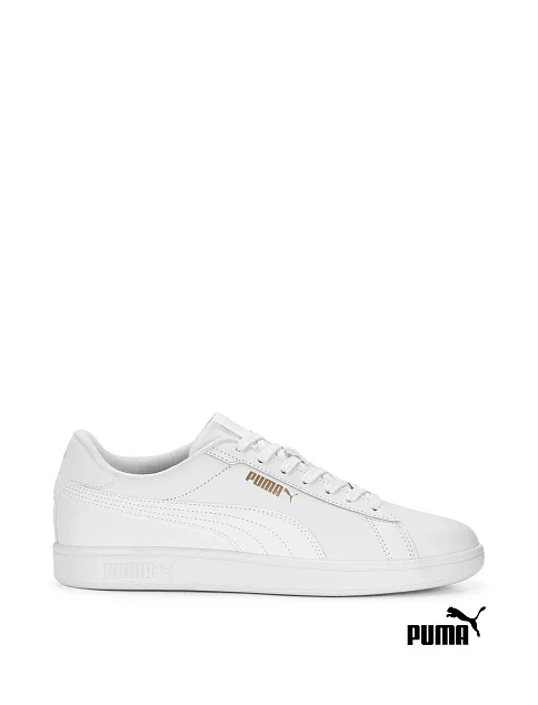 Жіночі кеди PUMA Smash 3.0 L із штучної шкіри білі - фото 1 - Miraton