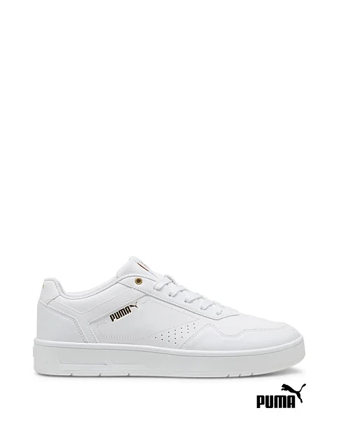 Мужские кеды PUMA Court Classic Sneakers из искусственной кожи белые - фото 1 - Miraton