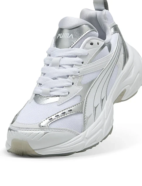 Женские кроссовки PUMA Morphic Astro Escape Sneakers из искусственной кожи серебряного цвета - фото 5 - Miraton