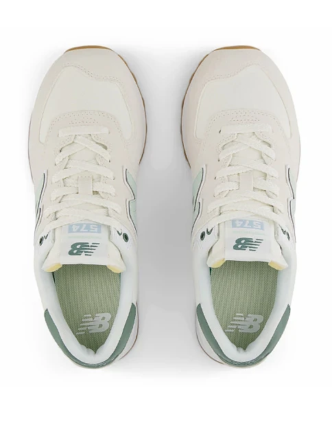 Женские кроссовки New Balance 574 замшевые белые - фото 4 - Miraton
