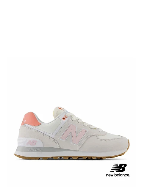 Женские кроссовки New Balance 574 замшевые серые - фото 1 - Miraton