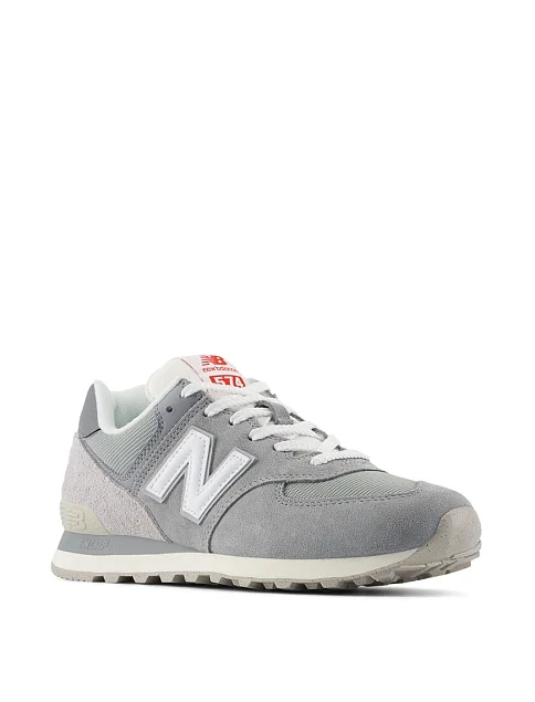 Женские кроссовки New Balance 574 замшевые серые - фото 3 - Miraton