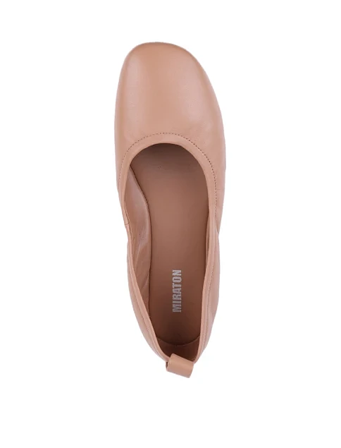 Женские балетки MIRATON кожаные бежевые - фото 4 - Miraton