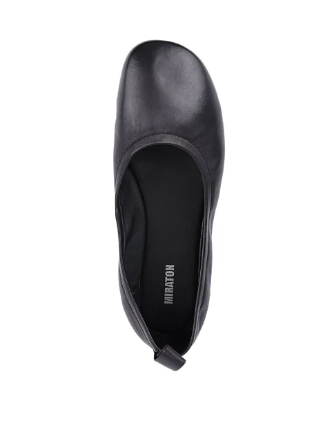 Женские балетки MIRATON кожаные черные - фото 4 - Miraton