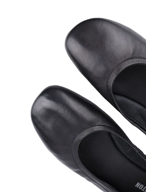 Женские балетки MIRATON кожаные черные - фото 5 - Miraton