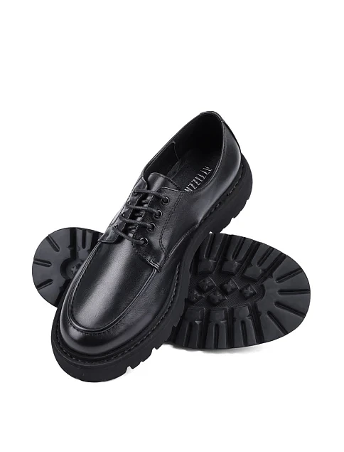Женские туфли дерби Attizzare кожаные черные - фото 2 - Miraton