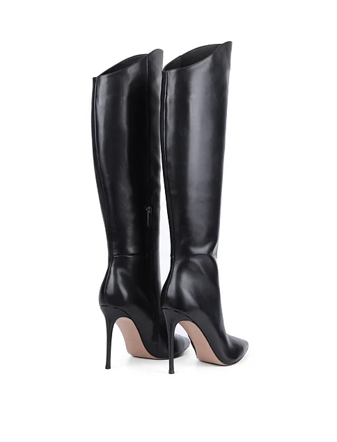 Женские сапоги MiaMay кожаные черные - фото 4 - Miraton