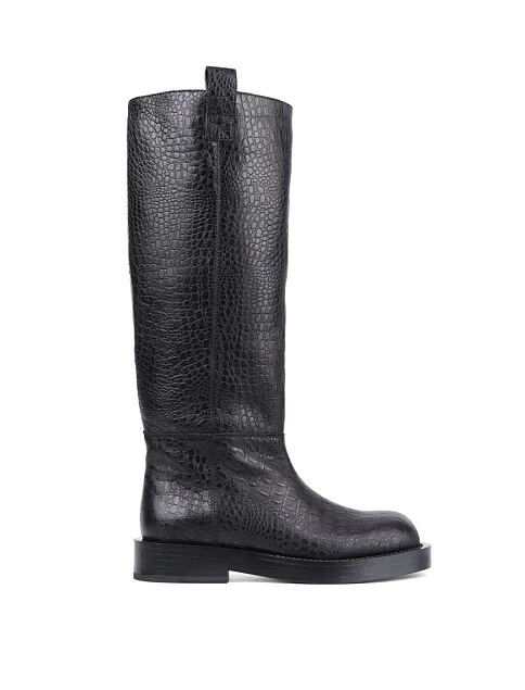 Женские сапоги MIRATON кожаные черные - фото 1 - Miraton