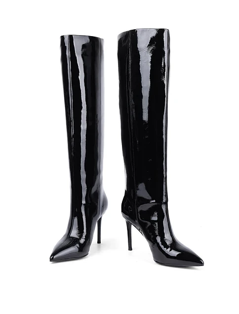 Женские сапоги MiaMay лаковые черные - фото 2 - Miraton